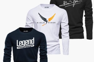 Men’s Printed Cotton Jersey T-Shirt Set – 3-Piece Multicolor Round Neck Pack