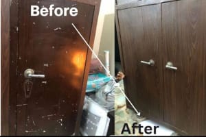 Elegant Brown Abstract Vinyl Wall Sticker - Self-Adhesive Modern Home Decor Mural (48" x 16")