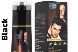 Luvvel Hair Dye Shampoo 200 ml – Dark Brown 102 & Black 101 | Herbal Hair Color Shampoo with Wild Ginseng, Olive & Aloe Vera | Ammonia-Free, Anti-Hair Fall & Nourishing Formula