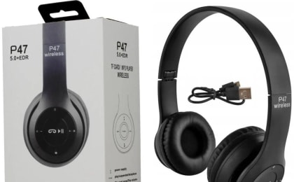 Wireless Stereo Bluetooth Headphones with FM Radio, TF Card & AUX Support