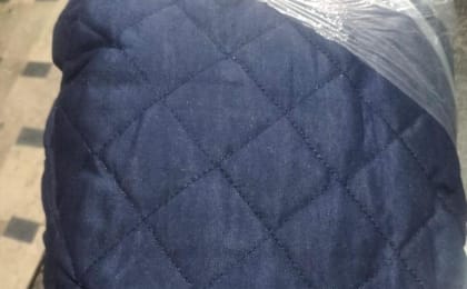 Quilted Refrigerator Cover with 4 Pockets - 50x20 Inch Cotton Fridge Dust Cover Protector for Kitchen Organization and Storage