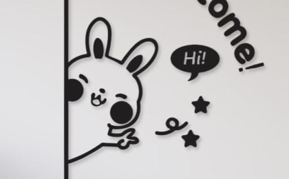 Cute 3D Bunny Welcome Sign Wall Art – Premium Laminated Chipboard Décor for Pakistani Homes, Kids Room, Office | No Frame Needed