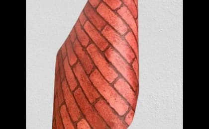 Red 3D Calligraphy Wall Sticker – Elegant Vinyl Décor (48" x 16")