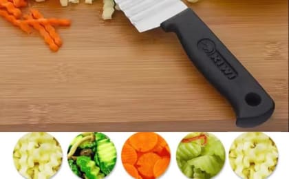 Professional Grade Potato & Vegetable Cutter – Durable Black Stainless Steel Design