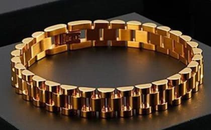 Gold Plated Unisex Chain Bracelet | Adjustable Stainless Steel Jewelry