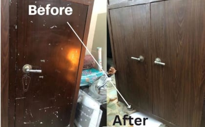 Elegant Brown Abstract Vinyl Wall Sticker - Self-Adhesive Modern Home Decor Mural (48" x 16")