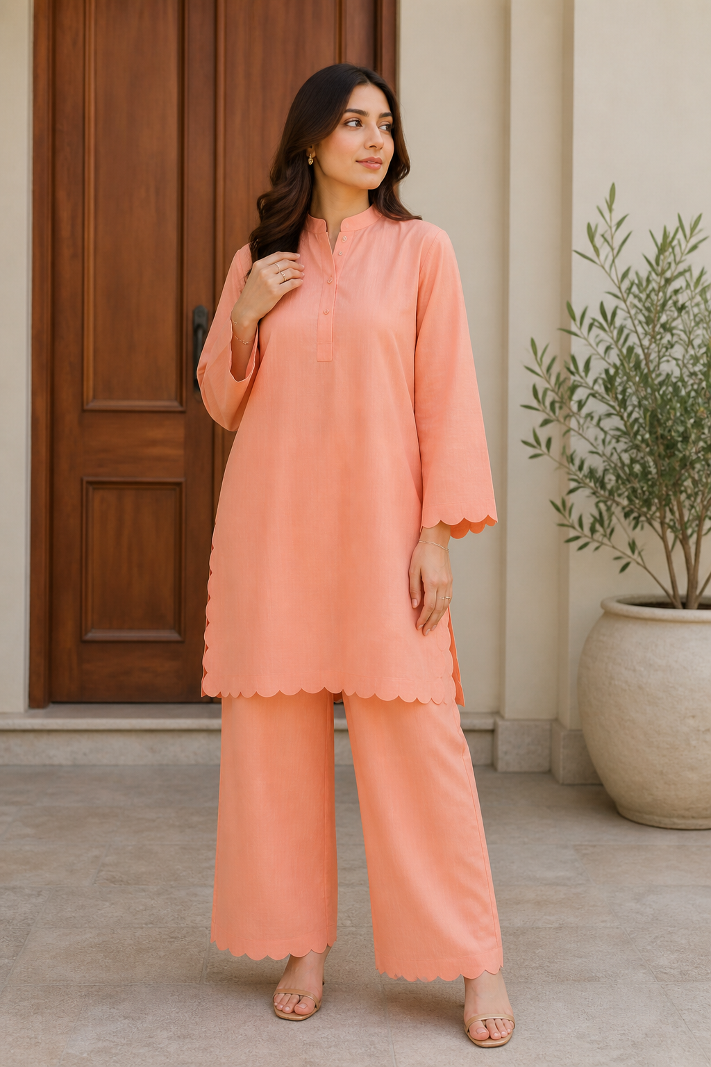 Solid 2 PC Stitched