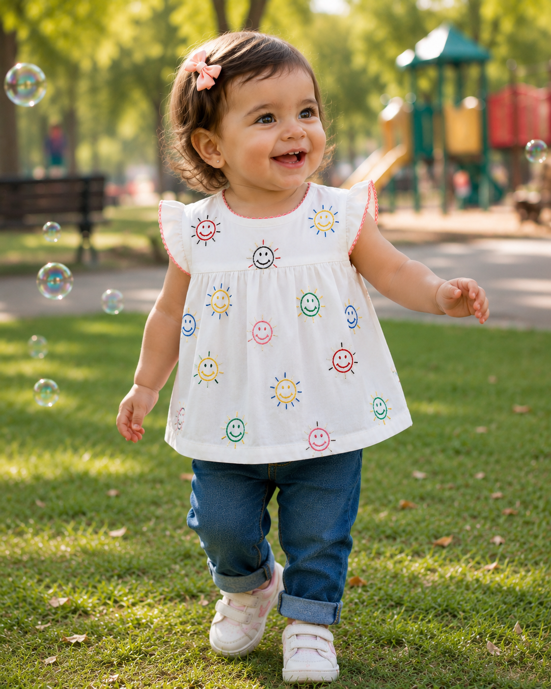 Sunshine Embroidered Baby Top