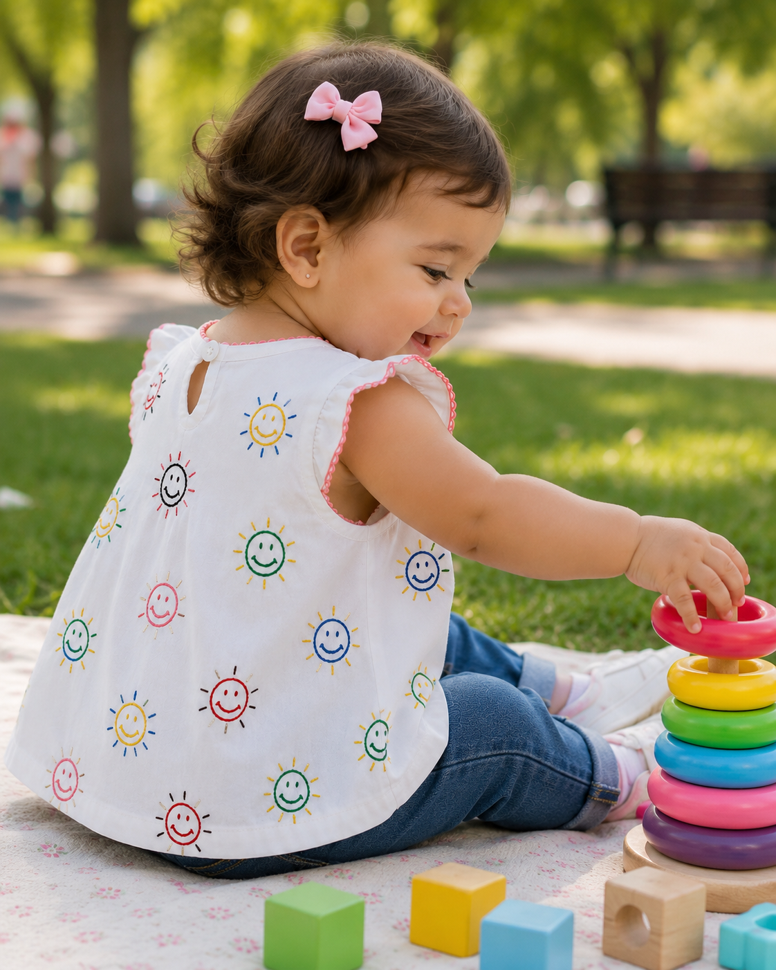 Sunshine Embroidered Baby Top