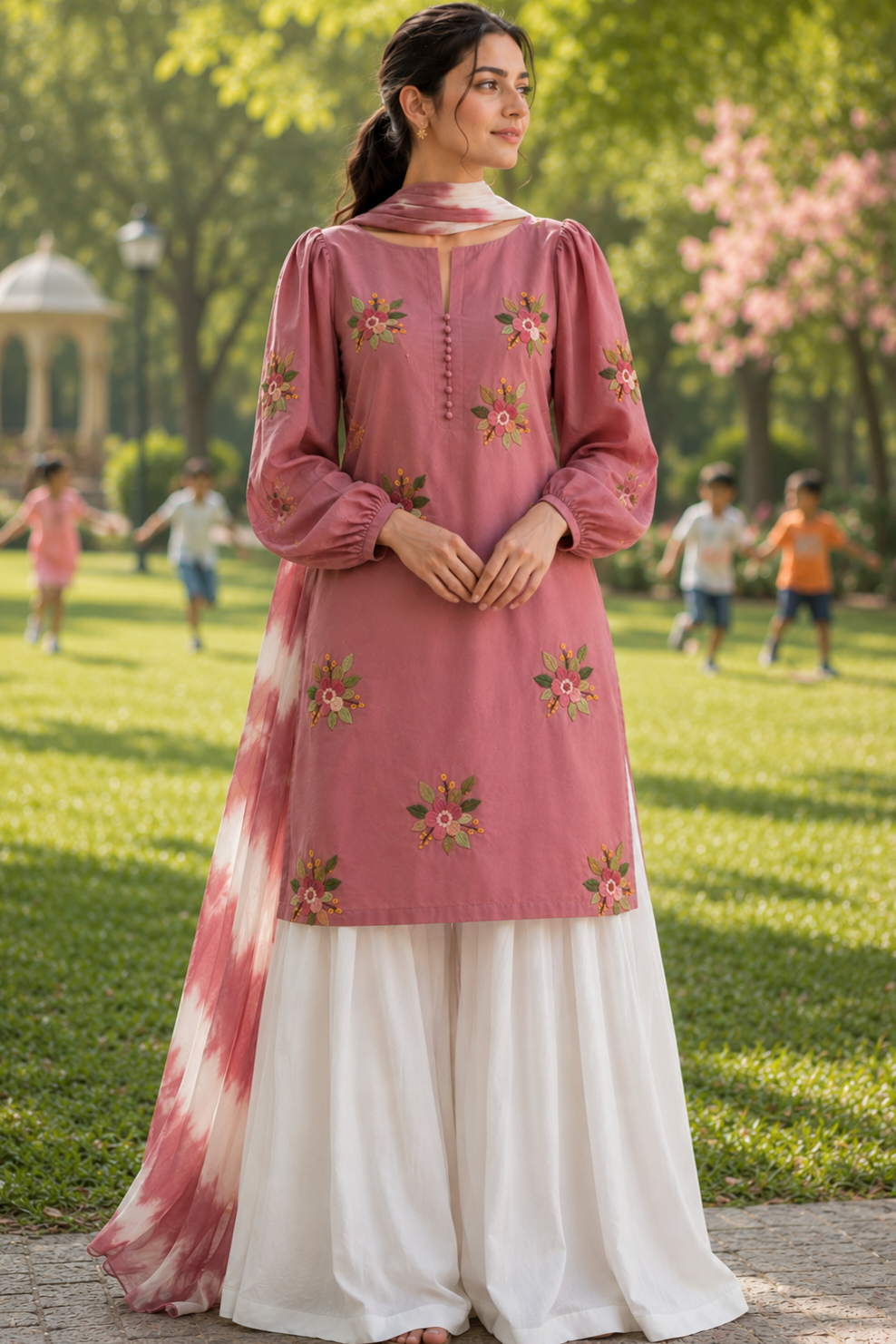 Pink Petal Embroidered 3PC Stitched 
