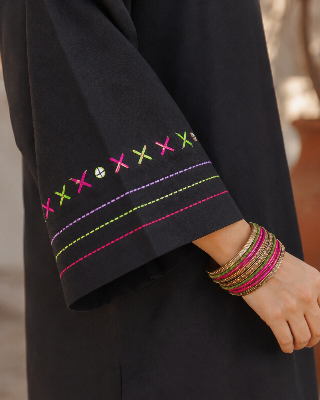 Classic Black 2PC Stitched