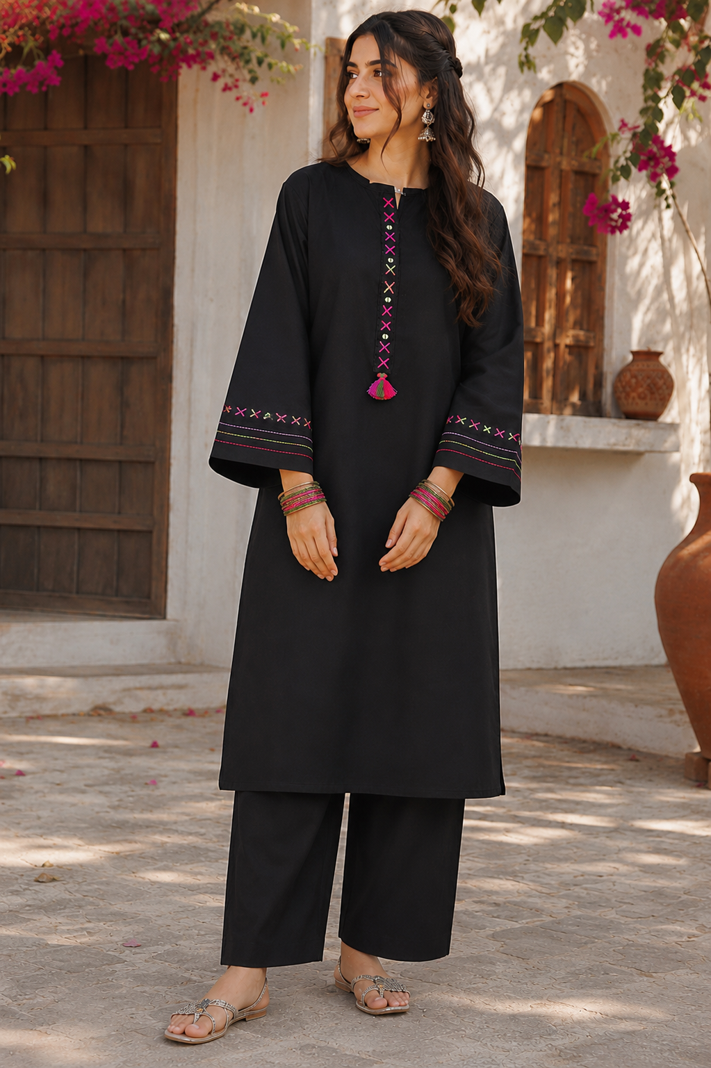 Classic Black 2PC Stitched