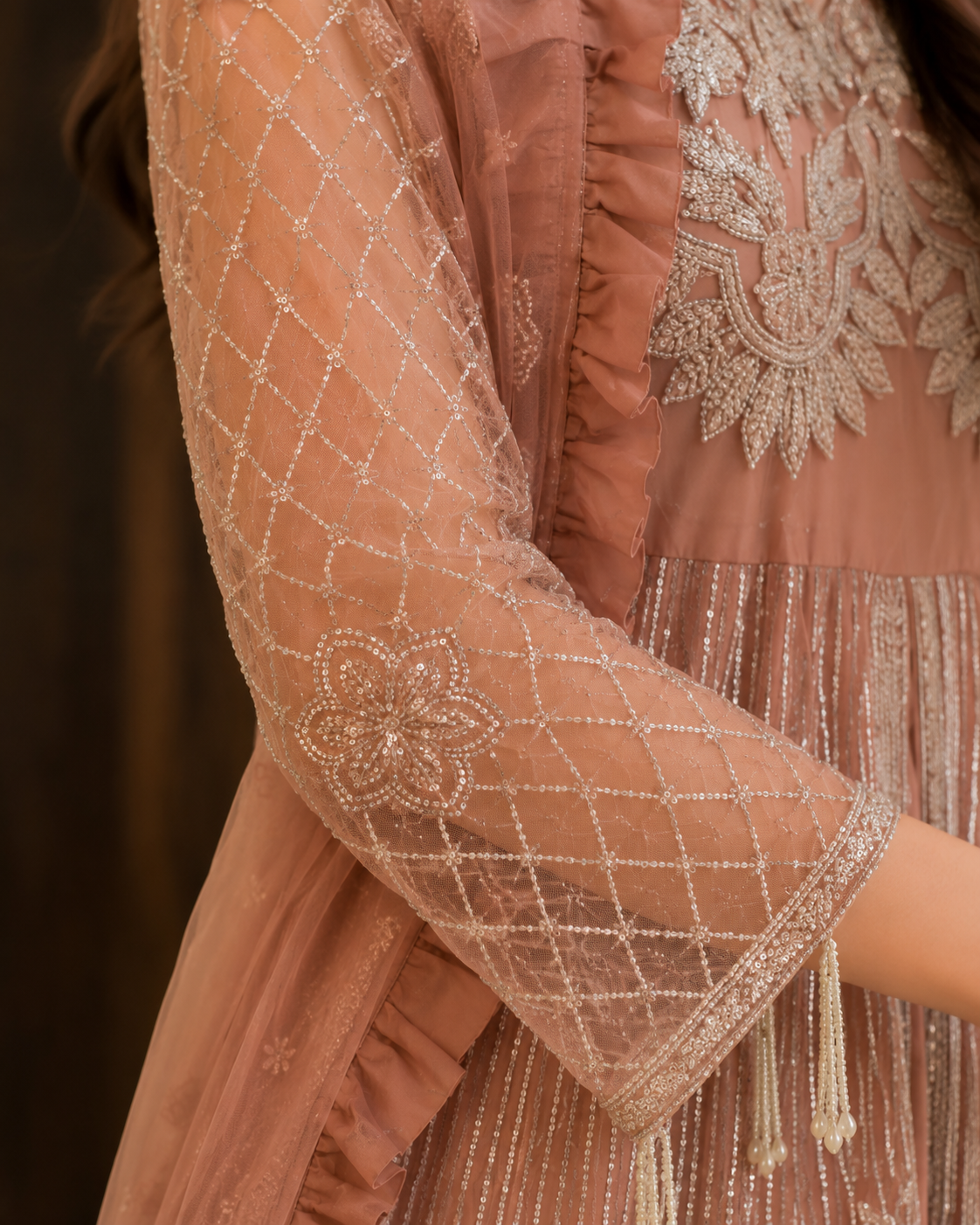 Rose Dust Embellished Luxury Formal