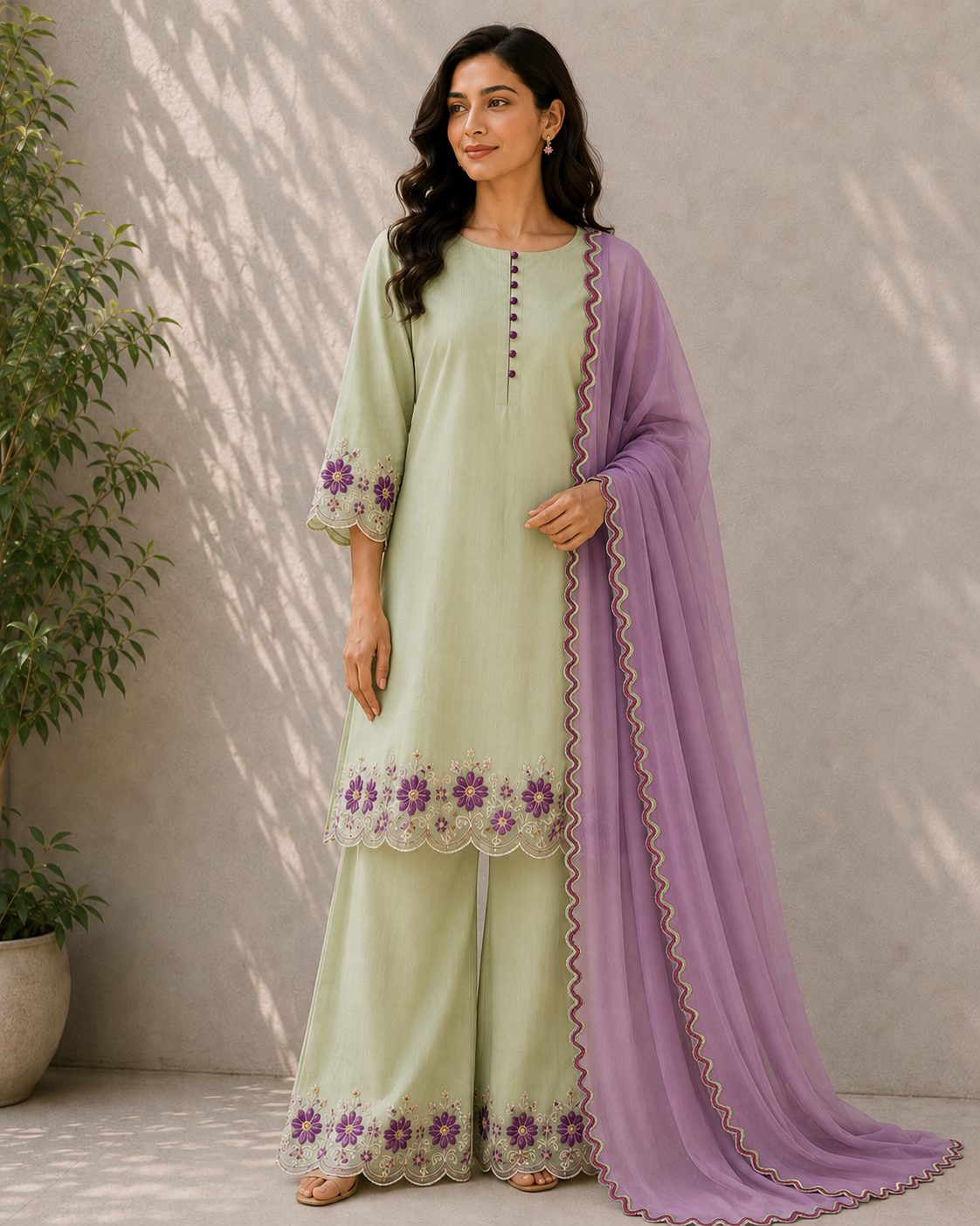 Spring Sonata 3 PC Stitched
