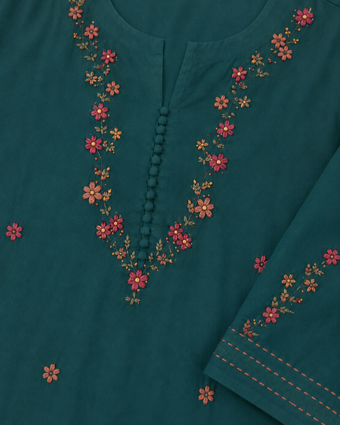 Emerald Bloom 3 PC Stitched