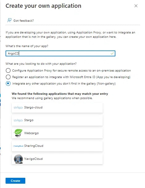 Creating non-gallery application