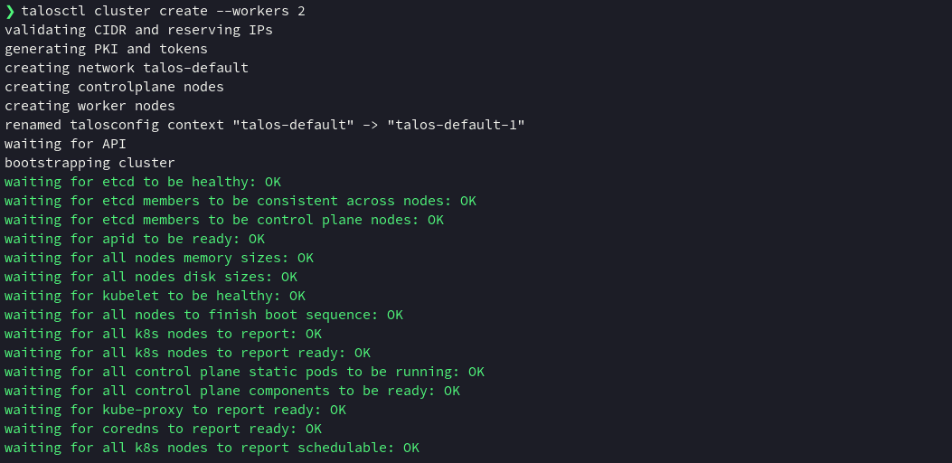 Talos Cluster Creation
