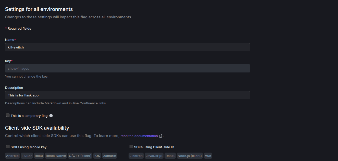 Enabling the Kill Switch Feature in the LaunchDarkly UI