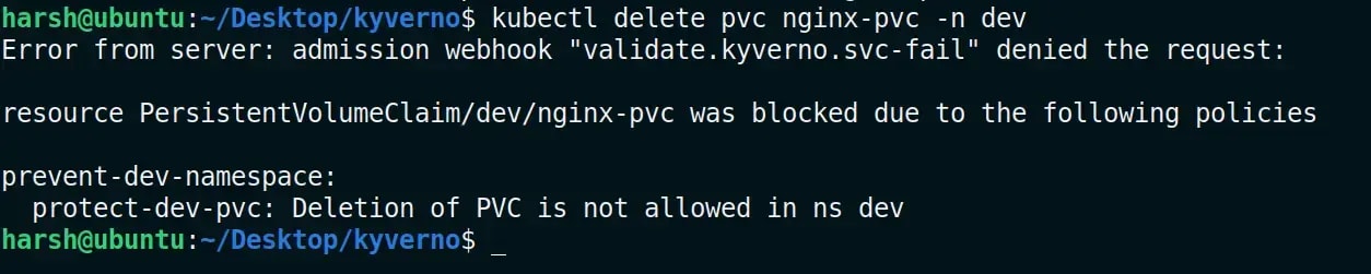 Deleting PVC