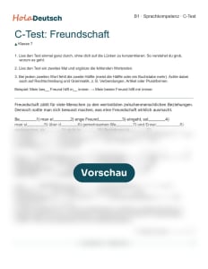 C-Test Freundschaft – schwer (Klasse 7, B1)