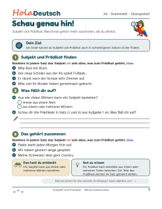Subjekt und Prädikat – Schau genau hin! (Übungsblatt)