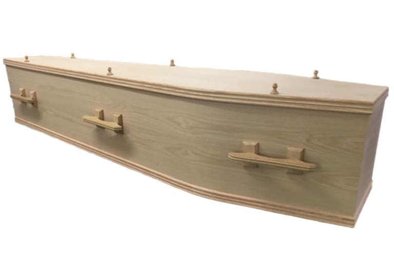Unvarnished veneer coffin