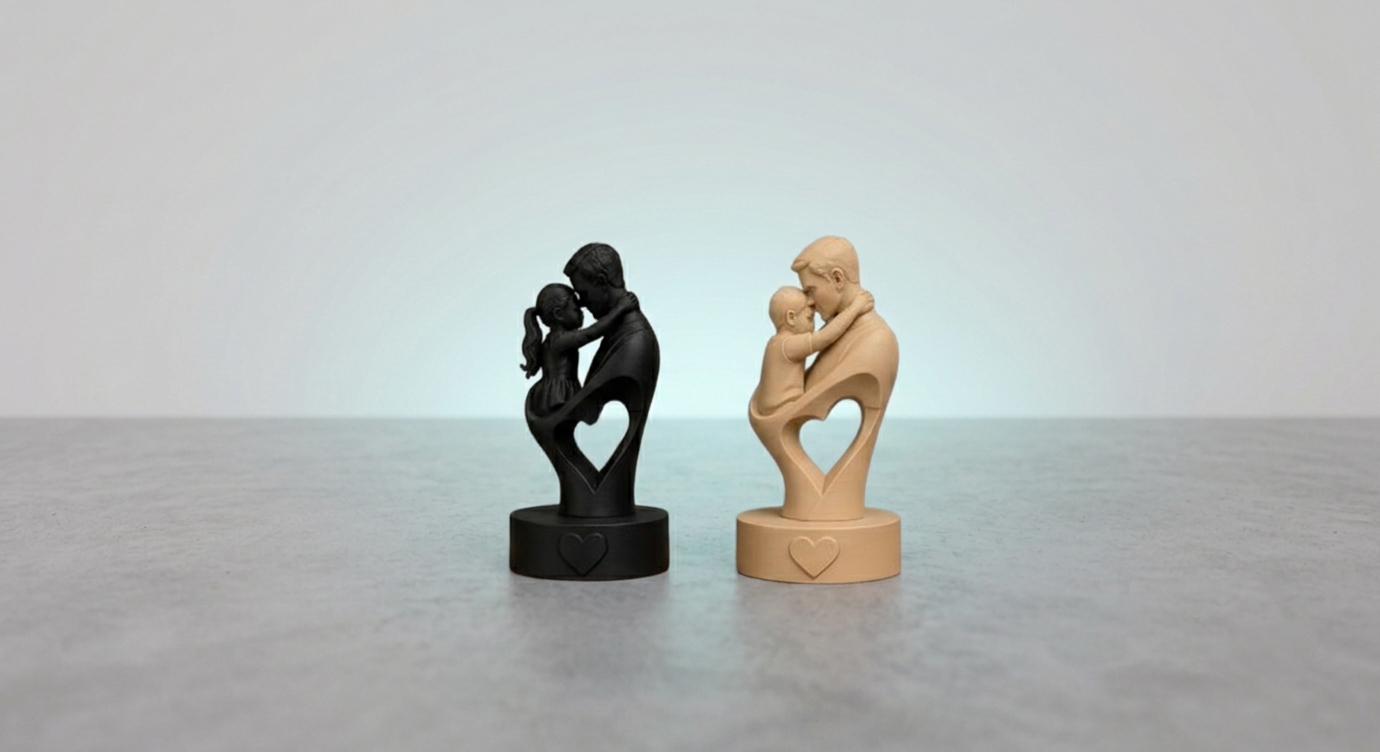 Escultura Padre E Hijo/a Minimalista