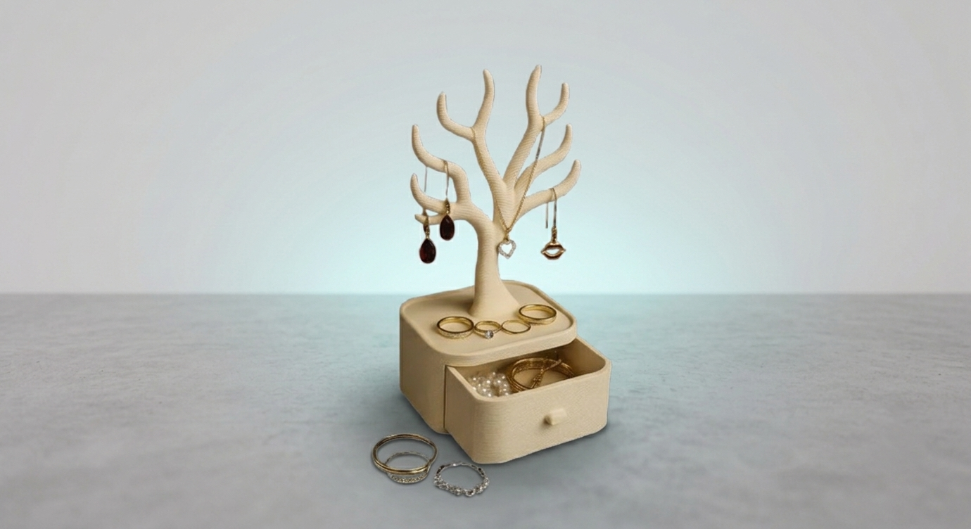 Alhajero Organizador De Joyas Árbol Con Cajón