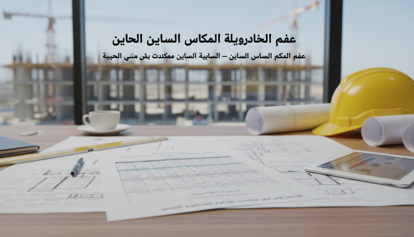 مهندس موقع يوثق أعمال منفذة بالصور ضمن سجل حصر الأعمال لمقاول الباطن
