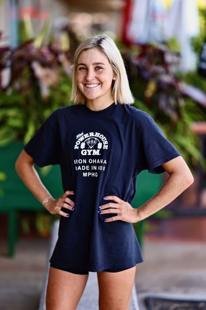 Napili area MPHG regular in Iron Ohana tee, outside our west Maui gym