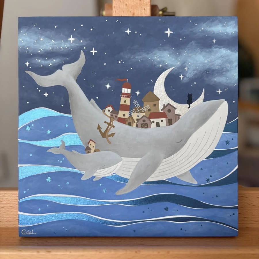 Whale Caravan, a painting by Adel.