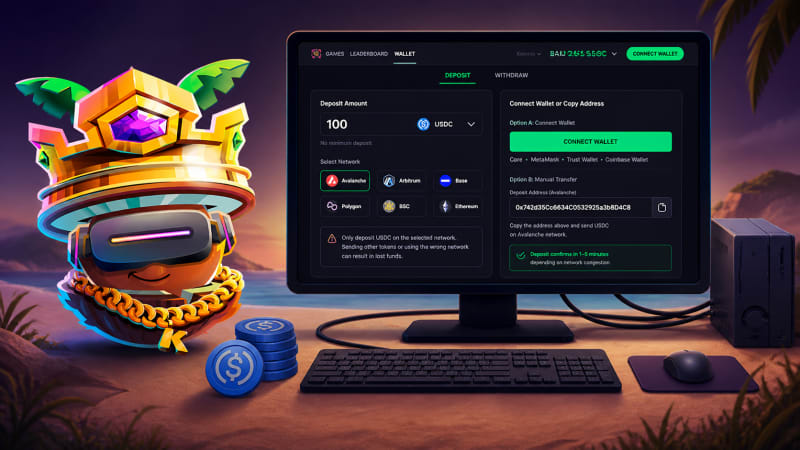 How to Deposit and Withdraw on Kokomo Desktop