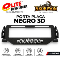 Porta Placa Auteco 3D Acanalado Negro