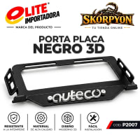 Porta Placa Auteco 3D Acanalado Negro