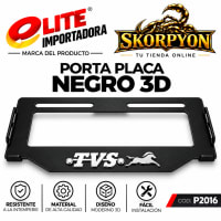 Porta Placa Tvs 3D Acanalado Negro