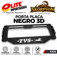 Porta Placa Tvs 3D Acanalado Negro
