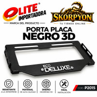 Porta Placa Eco Deluxe 3D Acanalado Negro