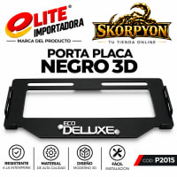 Porta Placa Eco Deluxe 3D Acanalado Negro