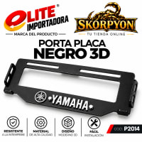Porta Placa Yamaha 3D Acanalado Negro