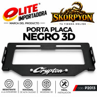 Porta Placa Crypton 3D Acanalado Negro
