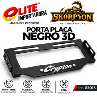 Porta Placa Crypton 3D Acanalado Negro