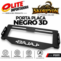 Porta Placa BAJAJ 3D Acanalado Negro