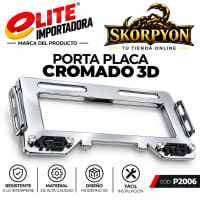 Porta Placa CB110 3D Acanalado Cromado