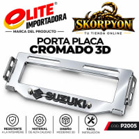 Porta placa Suzuki 3D Acanalado Cromado