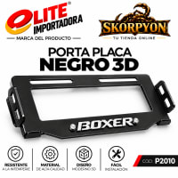 Porta Placa Boxer 3D Acanalado Negro