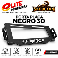 Porta Placa Fox 3D Acanalado Negro