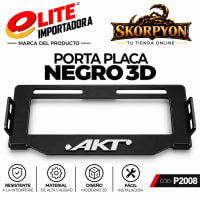 Porta Placa AKT 3D Acanalado Negro