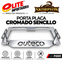 Porta Placa Auteco Acanalado Sencillo Cromado