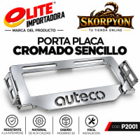 Porta Placa Auteco Acanalado Sencillo Cromado