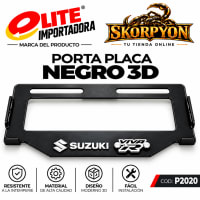 Porta Placa Viva R 3D Acanalado Negro